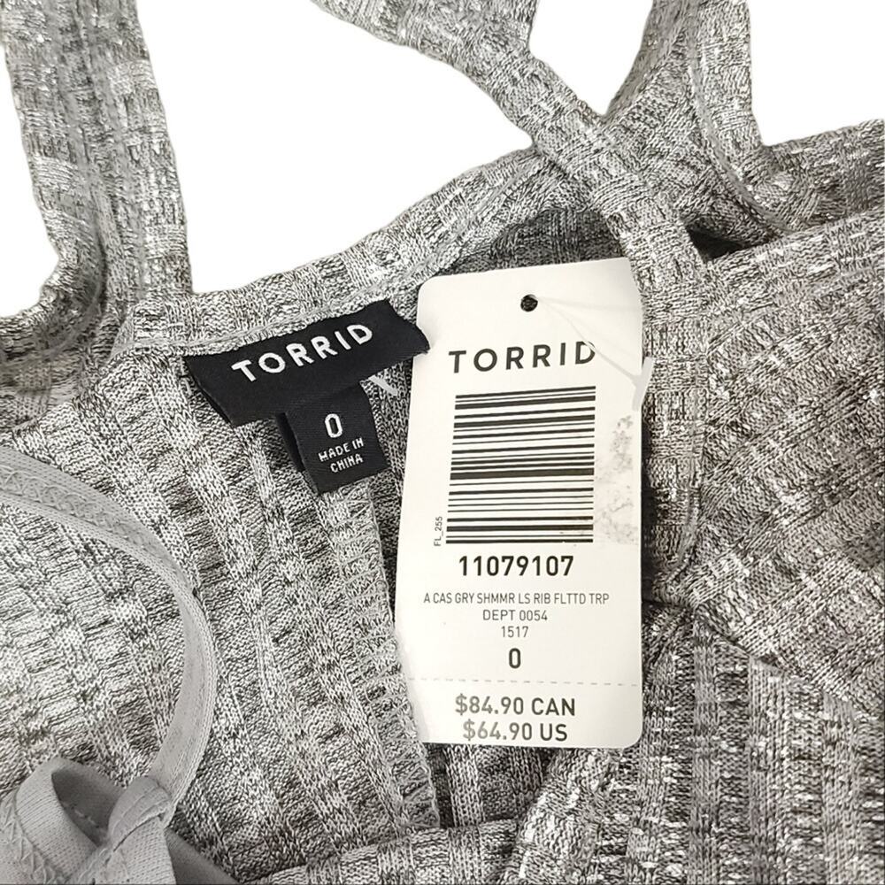 Torrid Metallic Dress Silver Shimmer Ribbed Knit Trapeze - Picture 13 of 15